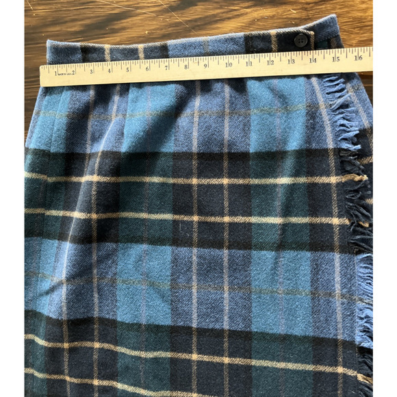 Vintage Rafaella Buffalo Plaid Wool Maxi Length Blanket Skirt Y2K Women's 10 - Picture 9 of 9